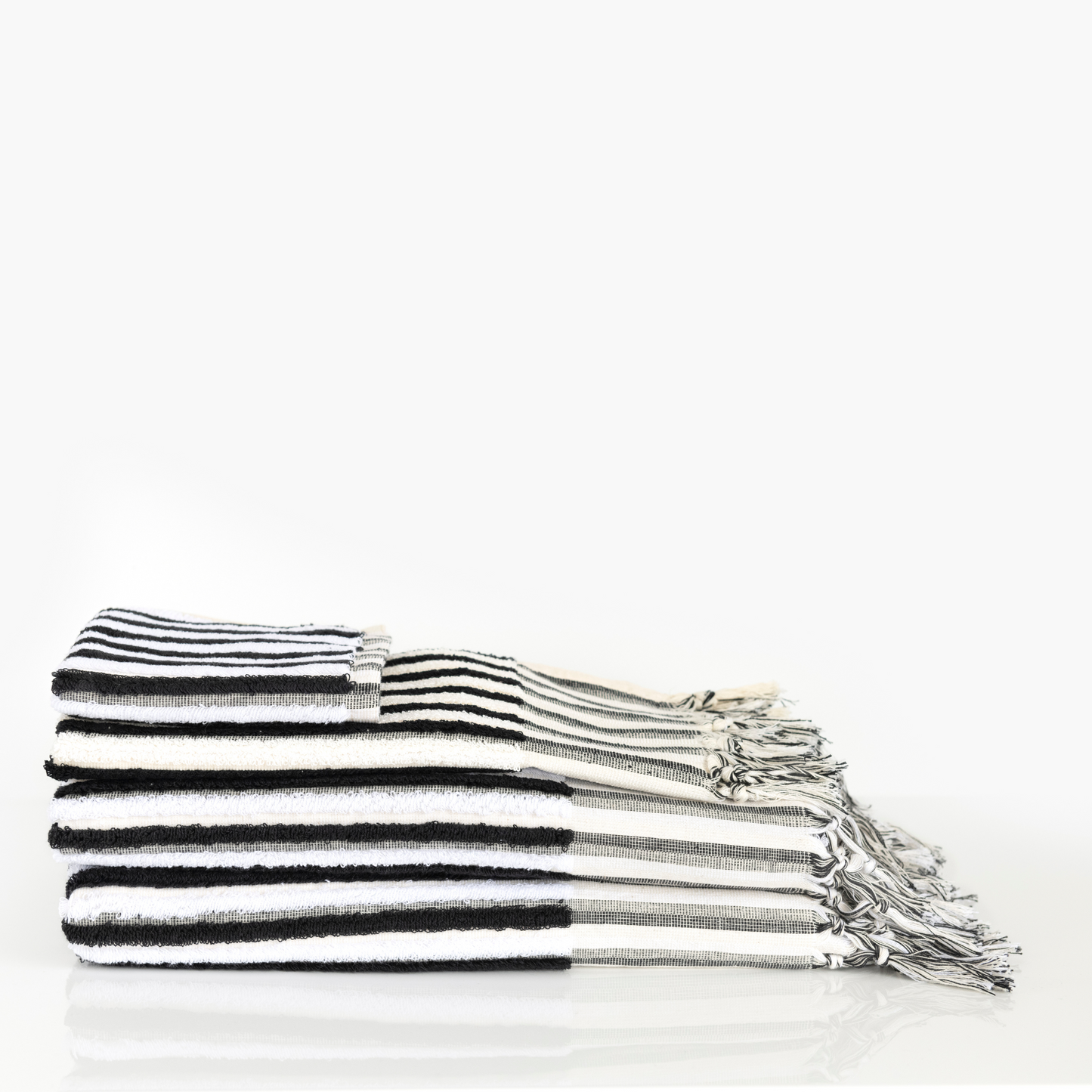 Ink & Cream Stripe Hand Towel