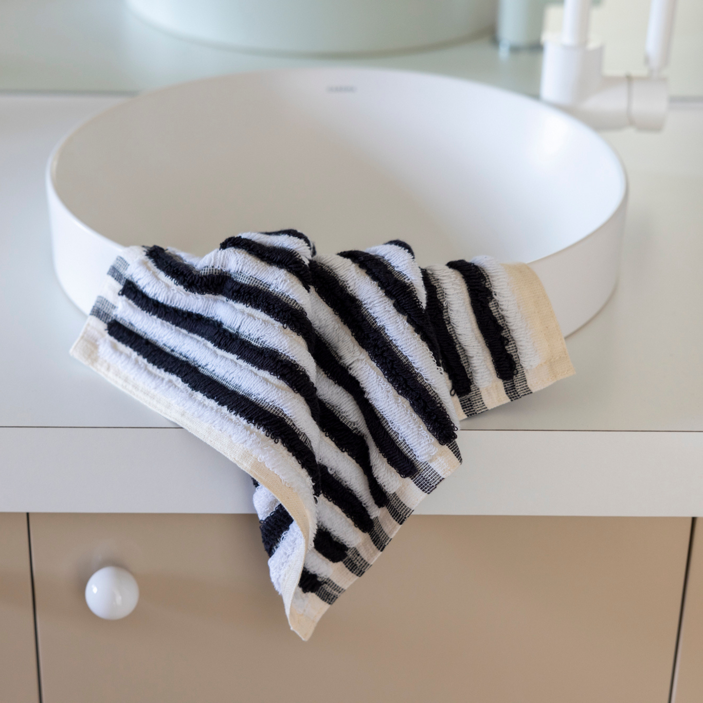 Ink & Sea Salt Stripe Face Towel
