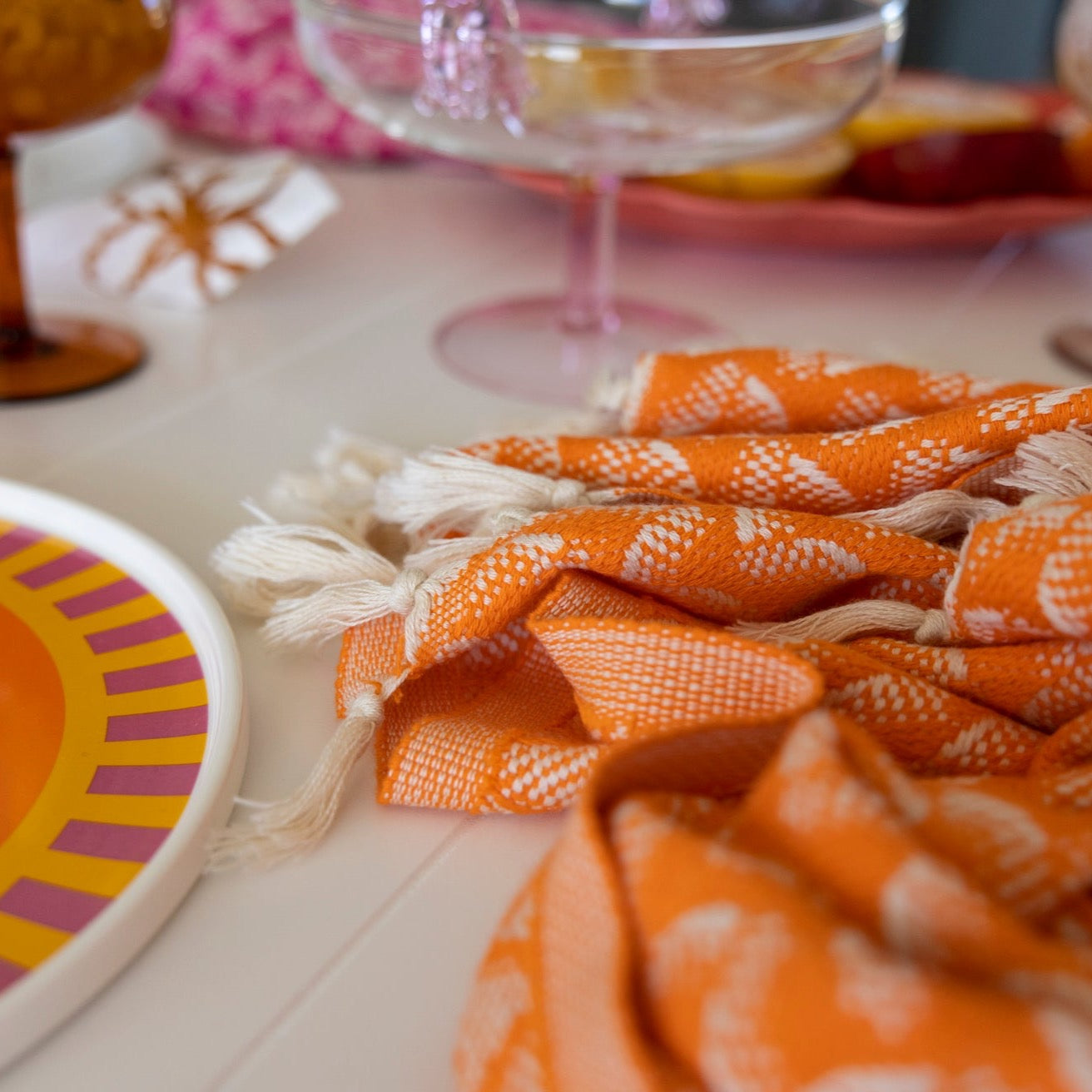 Tangerine Waves Kitchen Towel