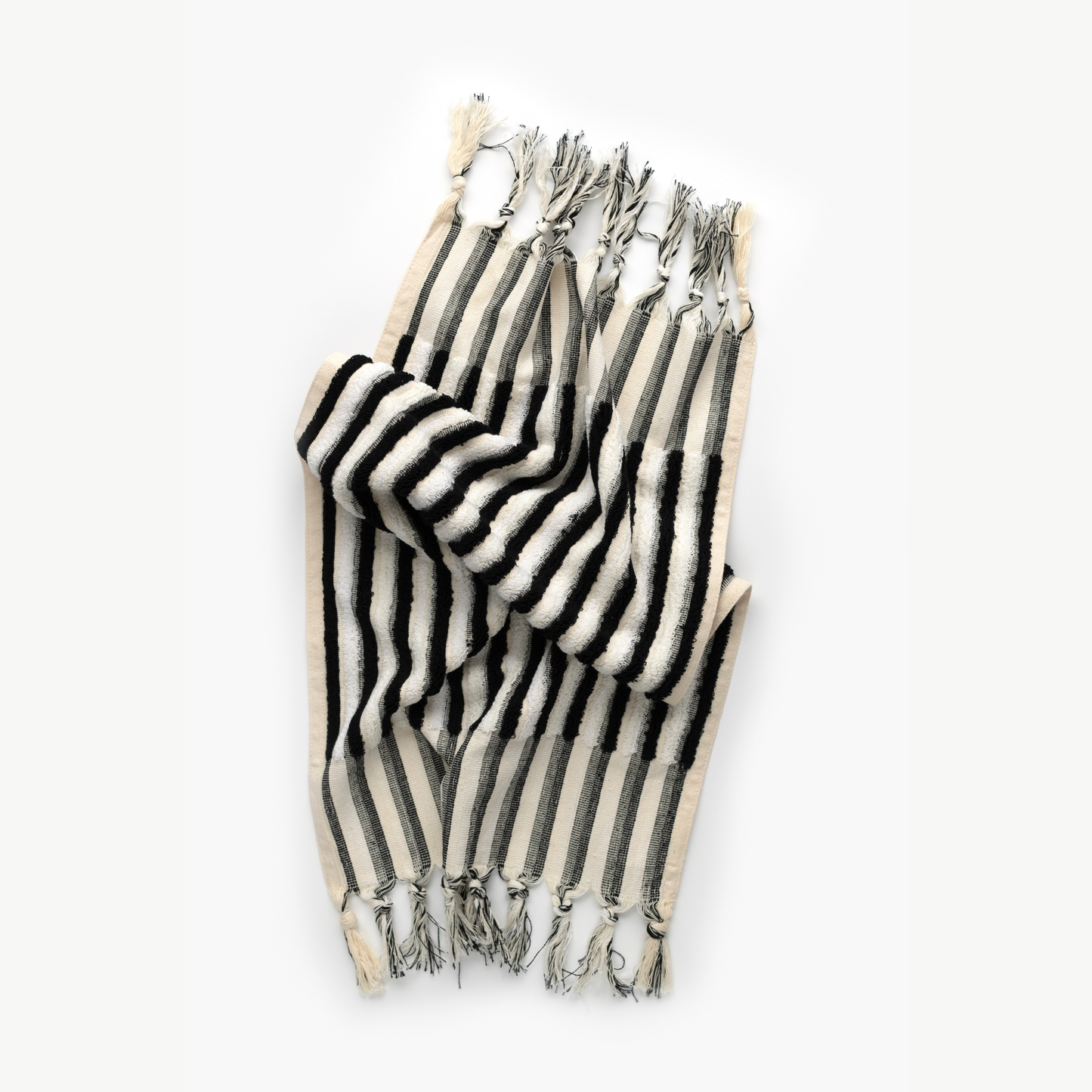 Hand Towel, Ink & Cream Stripe