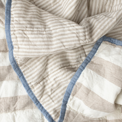Quilt Cover, Natural Stripes