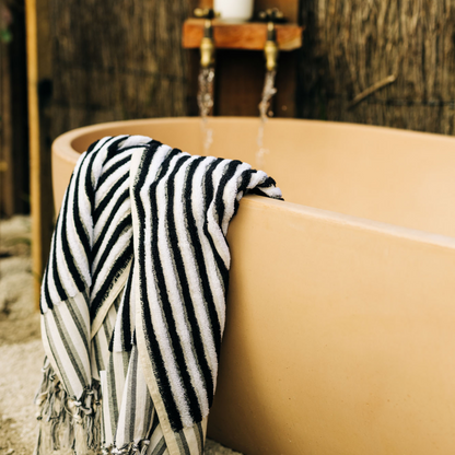 Bath Towel, Ink & Sea Salt Stripe